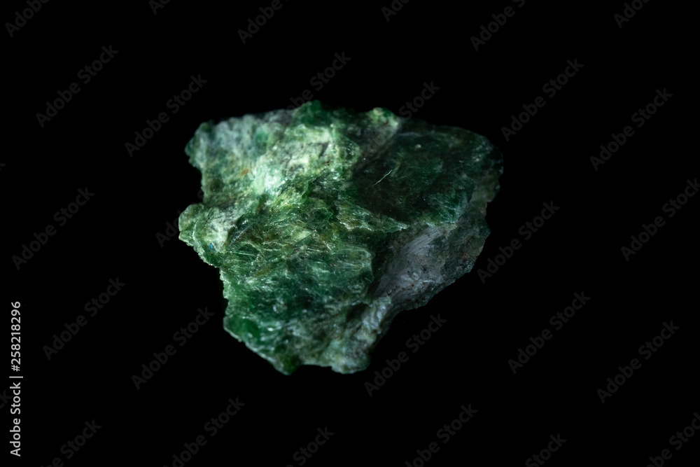 Fuchsite Mineral on Black