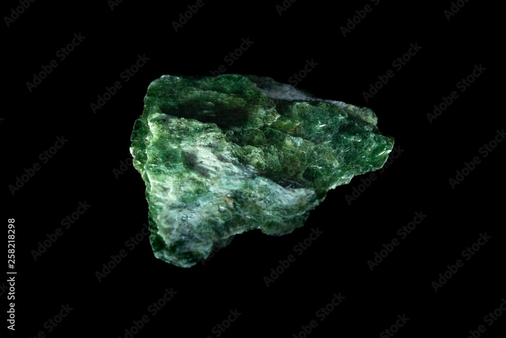 Fuchsite Mineral on Black Fuchsite Mineral on Black