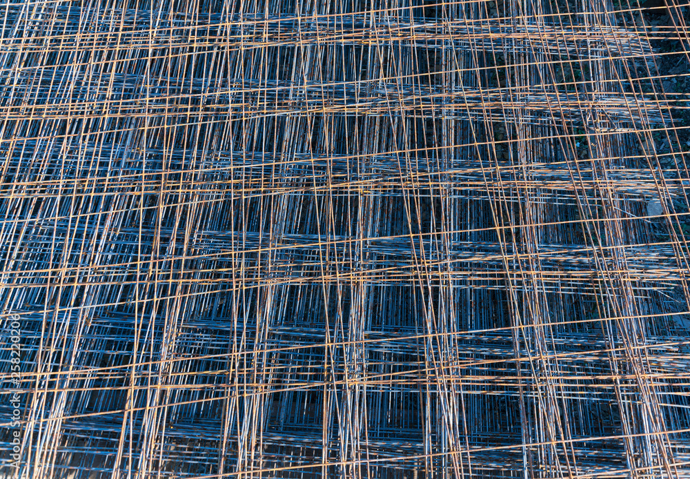 Rusty Metal armature net for building construction Rusty Metal armature net for building construction