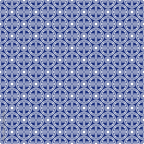 Blue China Seamless Pattern - Blue and white repeating pattern design inspired by China