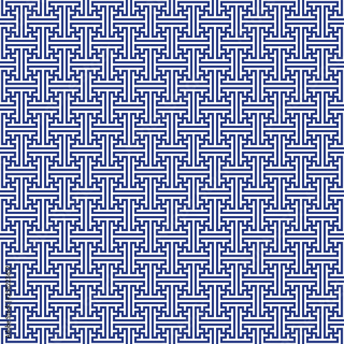 Blue China Seamless Pattern - Blue and white repeating pattern design inspired by China