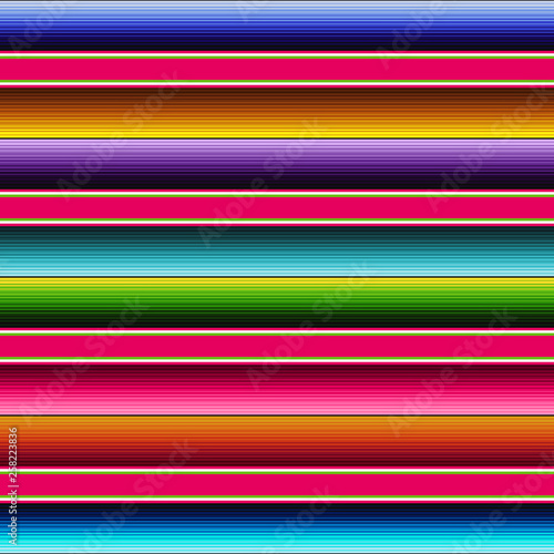 Serape Seamless Pattern - Colorful Mexican fabric repeating pattern design