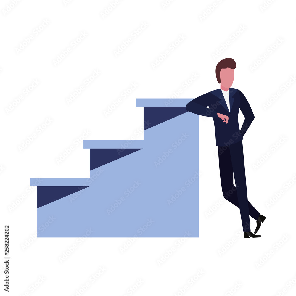 businessman success ladder