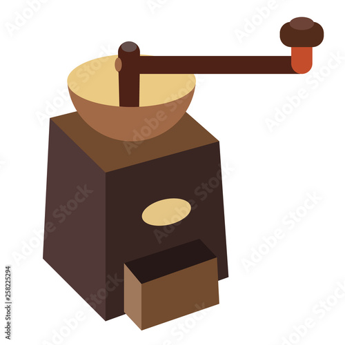 coffee grinder flat illustration on white