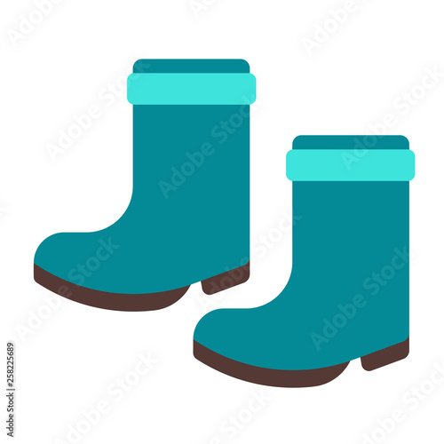 rain boots flat illustration on white