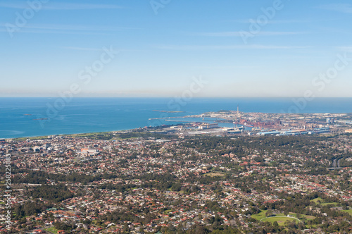 Aerial landscape of coastal town of Wollongong © Olga K