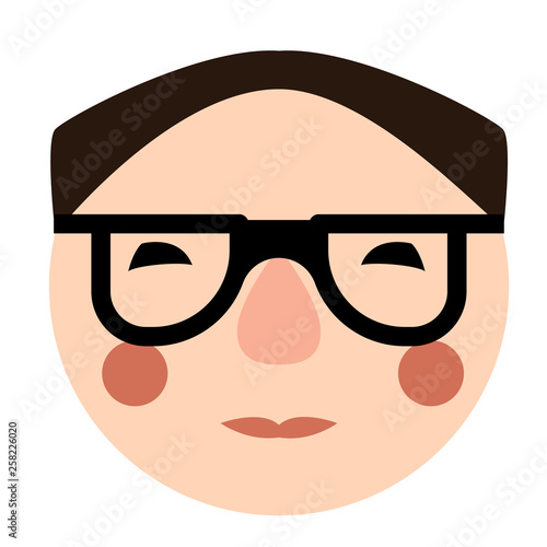 woman face flat illustration on white