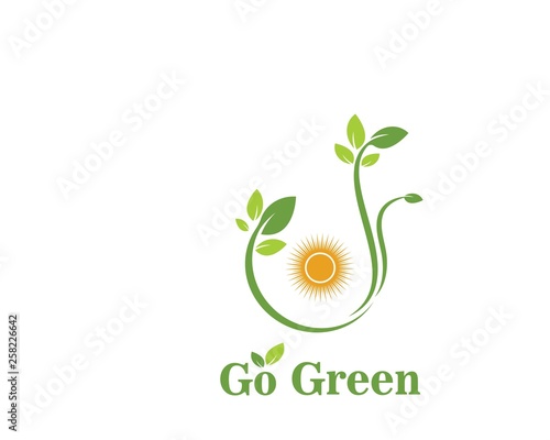 go green Logos of green leaf ecology nature element vector