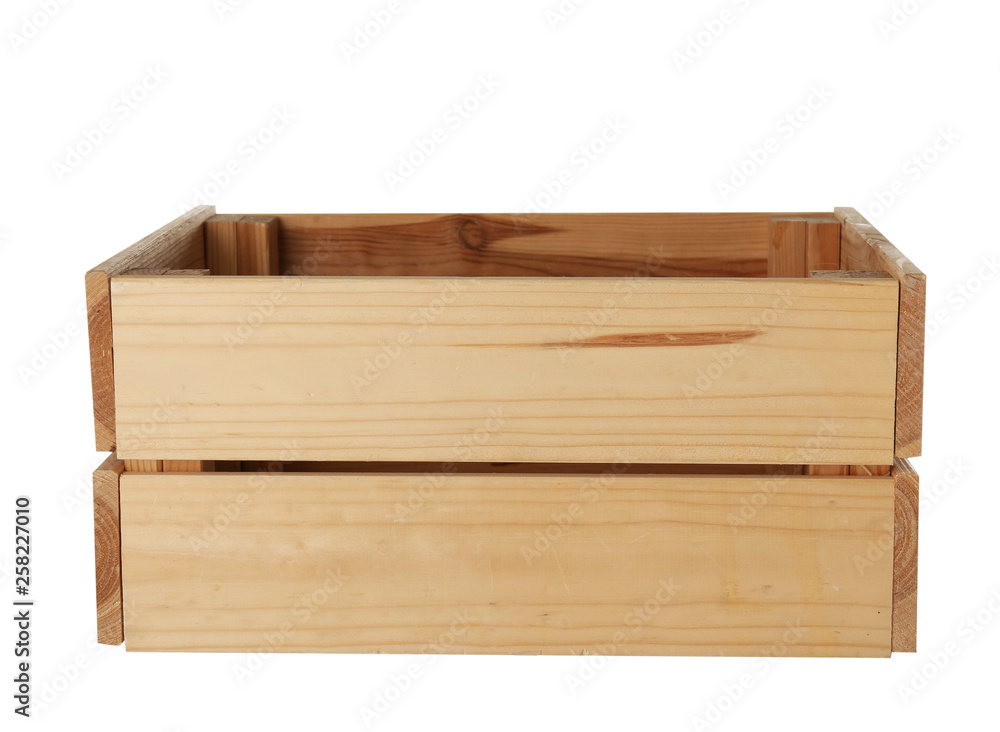 Wooden crate on white background. Shipping container Wooden crate on white background. Shipping container