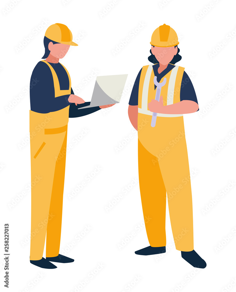 couple of men builders working couple of men builders working