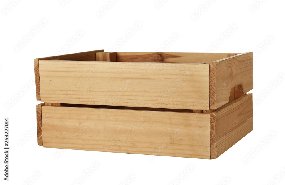 Wooden crate on white background. Shipping container Wooden crate on white background. Shipping container