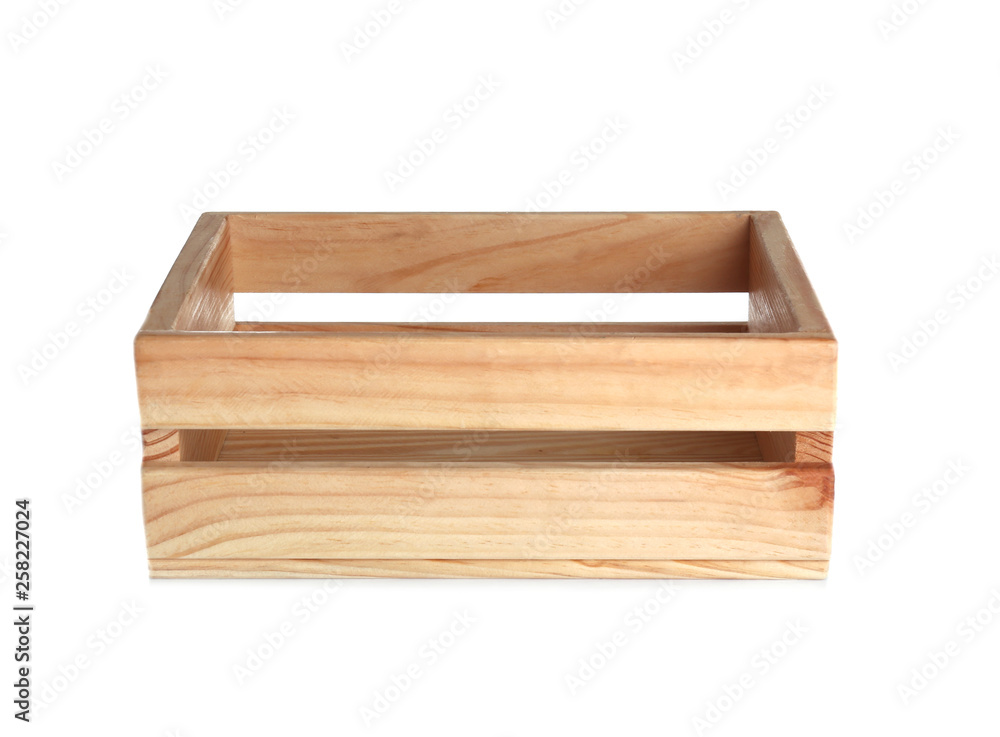 Wooden crate on white background. Shipping container Wooden crate on white background. Shipping container