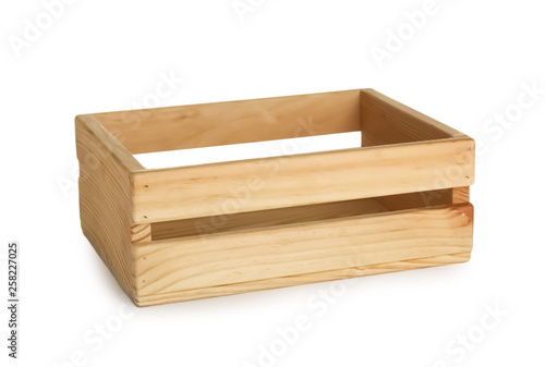 Wooden crate on white background. Shipping container