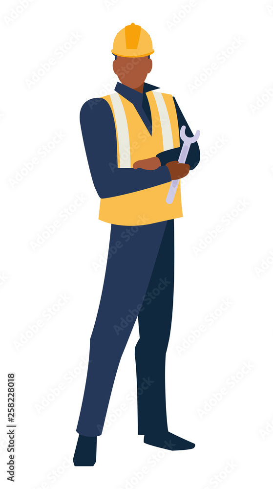 industrial worker black avatar character