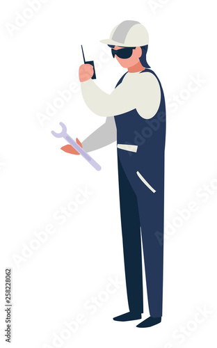 industrial worker with tools avatar character