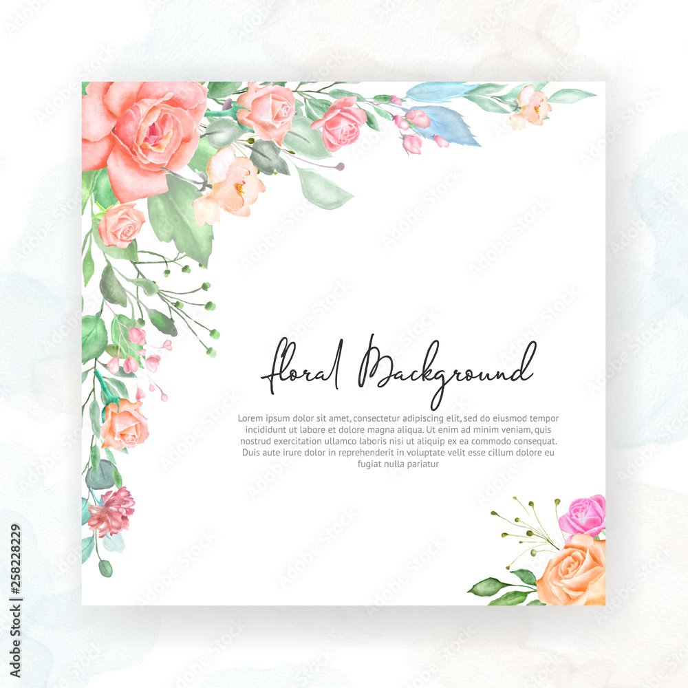 Watercolor Wedding Card Design