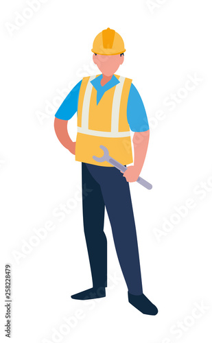industrial worker with tools avatar character