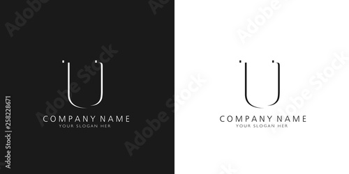 U logo letter design	