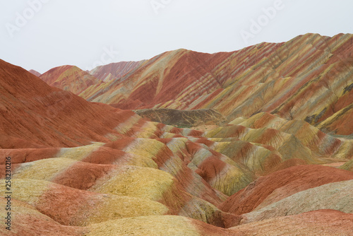 Danxia landform and rainbow moutain's Zhangye Danxia National Geological Park, Zhangye, China