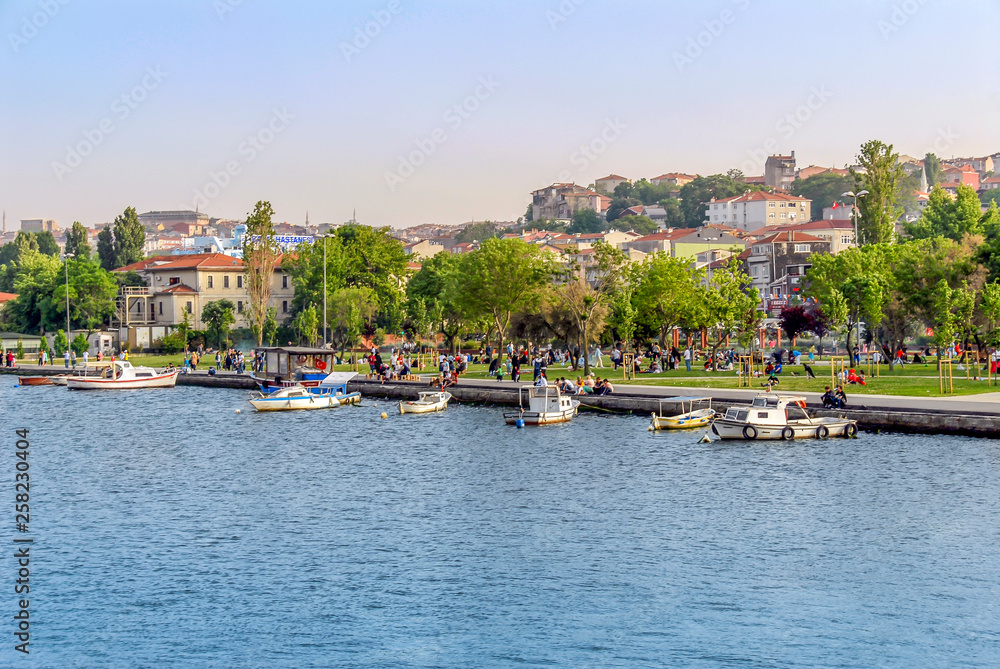 Istanbul, Turkey, 17 May 2015: Balat, Golden Horn, Halic, Eyup, Pierloti