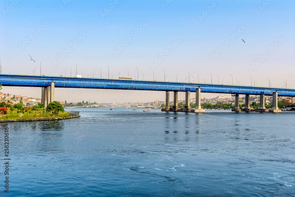 Istanbul, Turkey, 17 May 2015: Bridge, Golden Horn, Halic, Eyup, Pierloti
