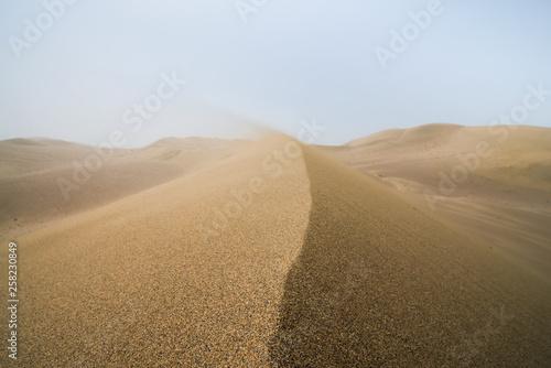Sand dunes landscape and waves of sand in the Gobi Desert in China, Gobi Desert, China