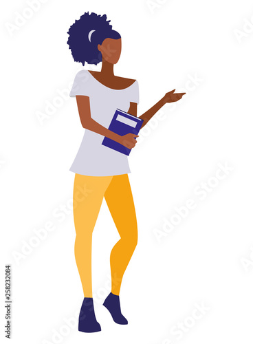 young black girl student modeling