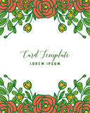 Vector illustration invitation card template design with shape of rose flower frame