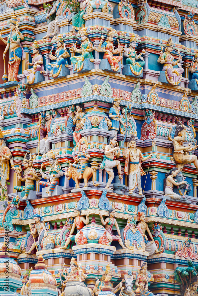 Hindu colorful temple in India
