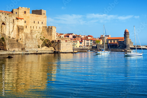 Collioure  France  the Old town with Royal castle and church