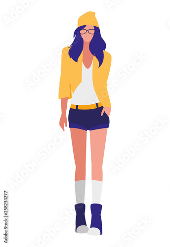 beautiful woman with pose of modeling