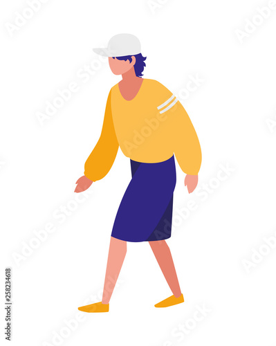 young man with pose of modeling