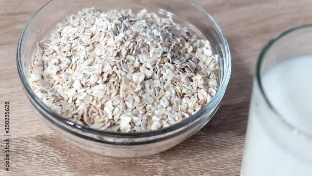 Homemade oat milk made from fresh oats Homemade oat milk made from fresh oats
