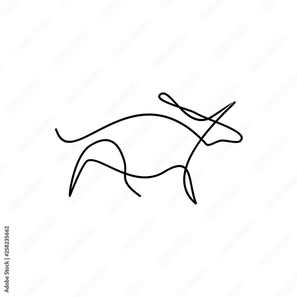 one line art buffalo illustration one line art buffalo illustration