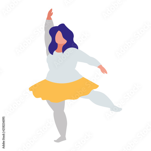 Robust woman dancing ballet
