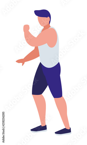 athletic man practicing exercises © djvstock