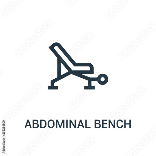abdominal bench icon vector from gym collection. Thin line abdominal bench outline icon vector illustration.