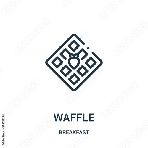 waffle icon vector from breakfast collection. Thin line waffle outline icon vector illustration.