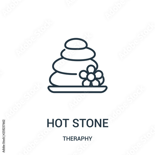 hot stone icon vector from theraphy collection. Thin line hot stone outline icon vector illustration.