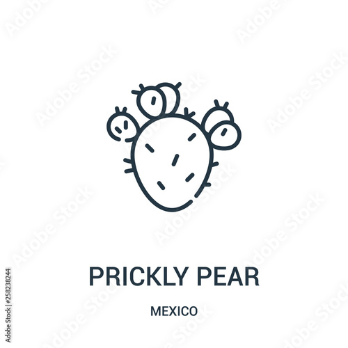 prickly pear icon vector from mexico collection. Thin line prickly pear outline icon vector illustration.