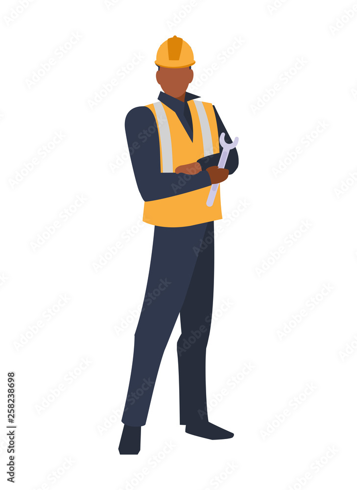 industrial worker with tools avatar character industrial worker with tools avatar character