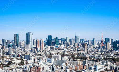 東京 青空と都市風景