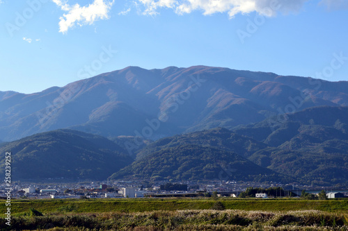 釜無川河川敷と山並み