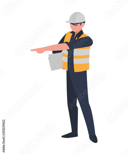 industrial worker with tools avatar character