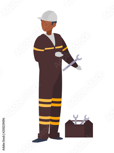 industrial worker with toolbox avatar character