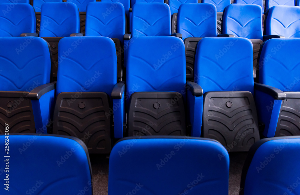 Fototapeta premium hall with rows of blue seats
