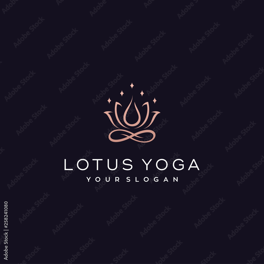 lotus yoga logo design Stock Vector | Adobe Stock