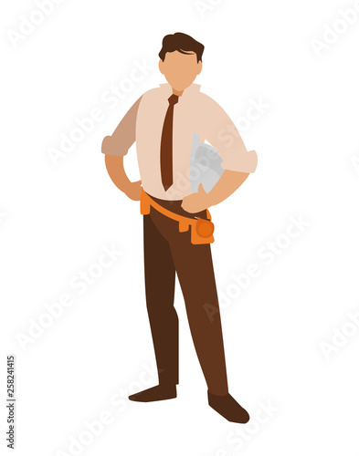 elegant engineer with helmet