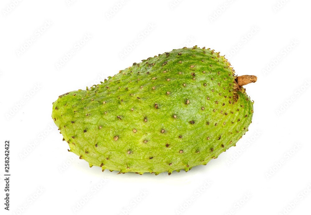 Soursop fruit on white isolated background Soursop fruit on white isolated background