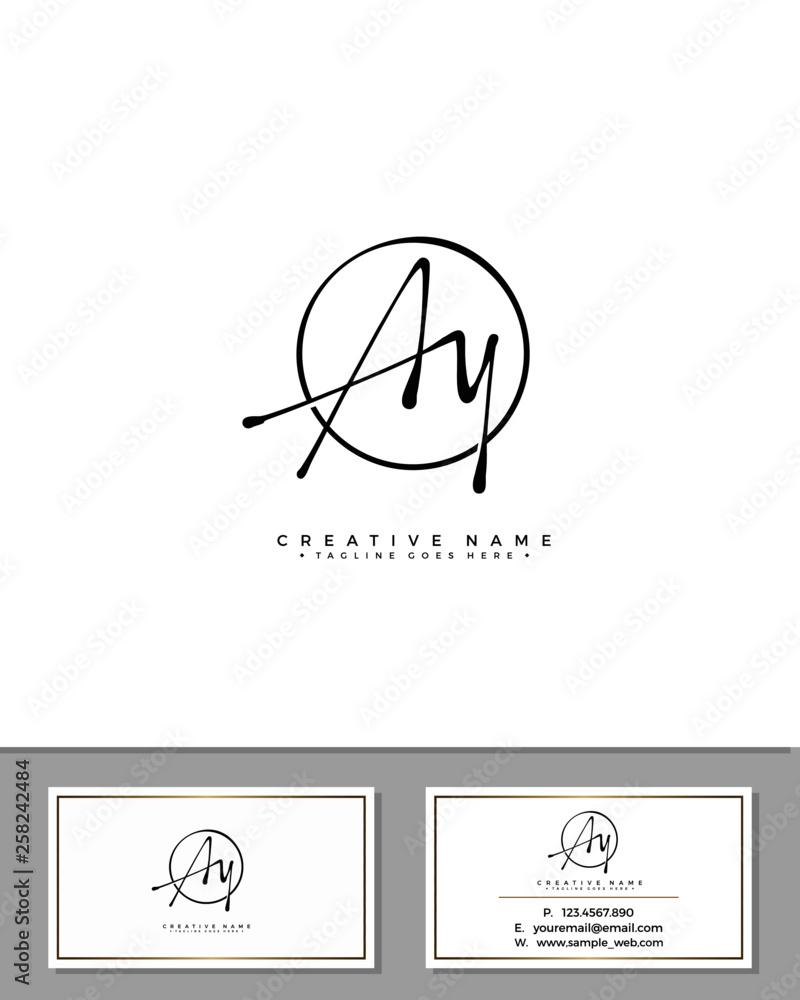 A Y AY initial handwriting logo template vector. signature logo concept A Y AY initial handwriting logo template vector. signature logo concept